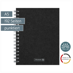 Notizbuch Premium Wire | A5, punktiert, schwarz