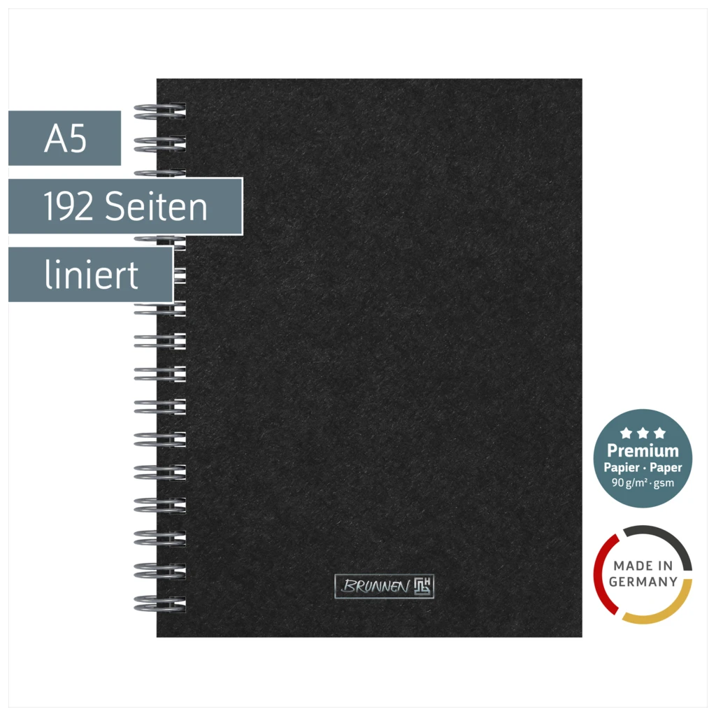 Notizbuch Premium Wire | A5, liniert, schwarz