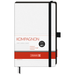 Notizbuch Kompagnon White | A5, kariert, Gummizugverschluss, weiß