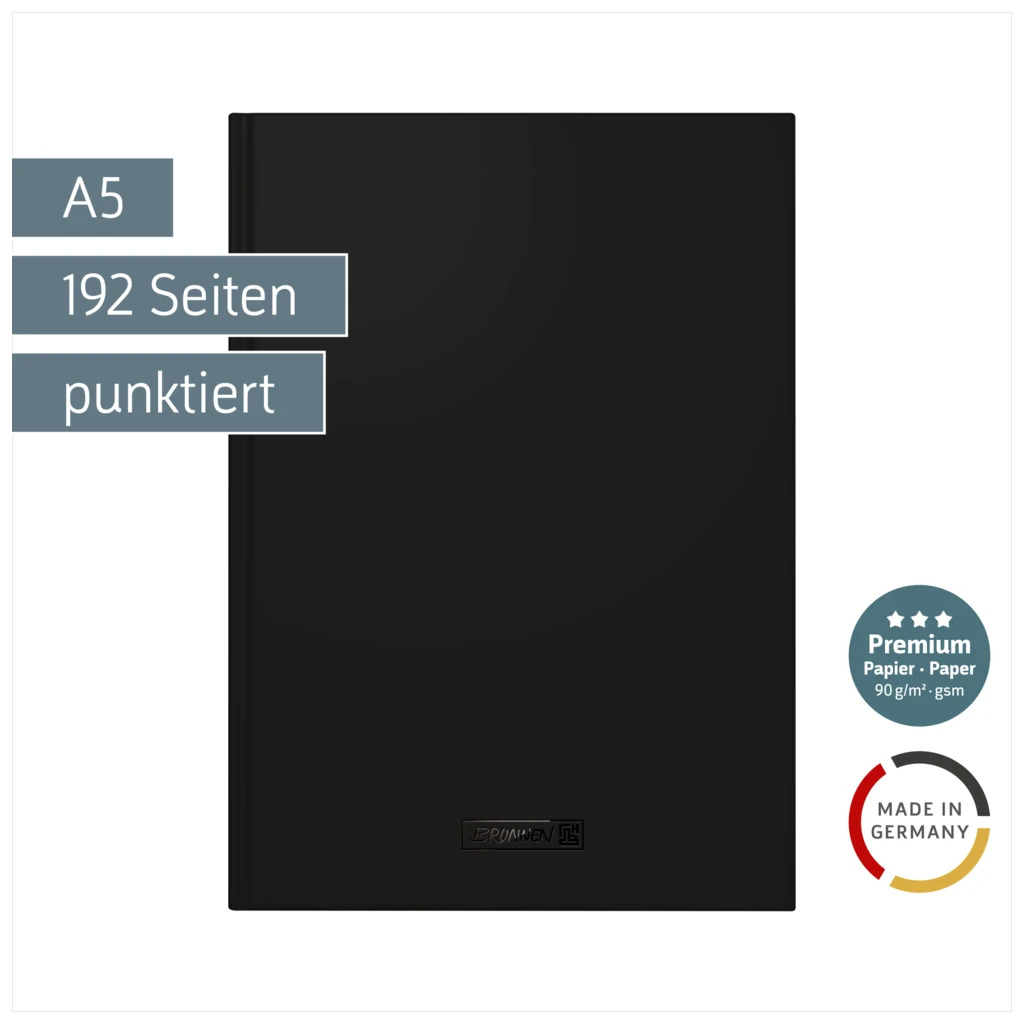 Notizbuch Premium Colour Line | A5, punktiert, onyx