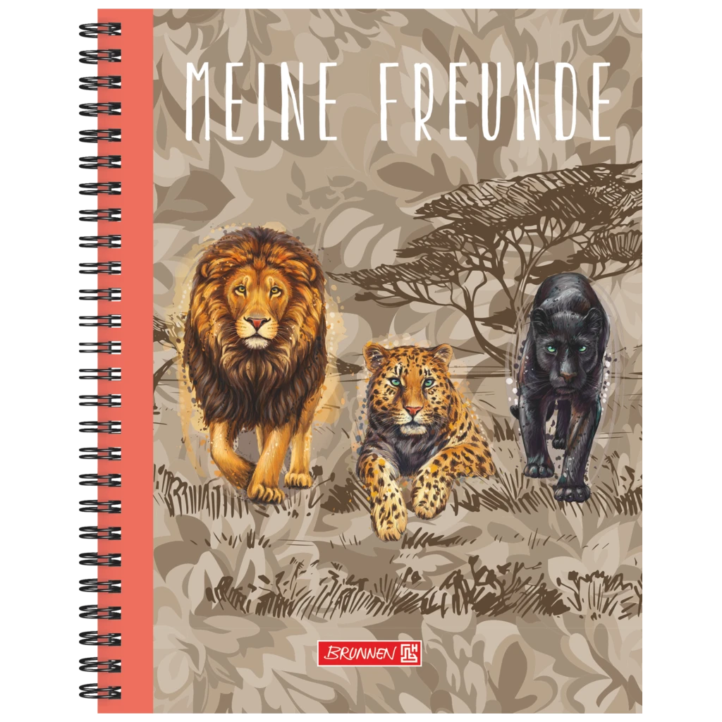 Freundebuch Safari World | 16,5×20 cm, 80 Seiten, braun