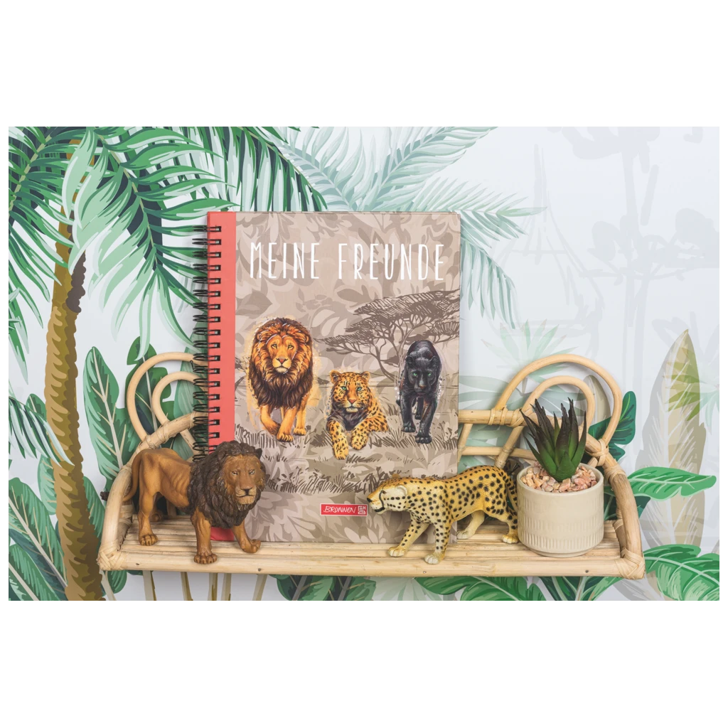 Freundebuch Safari World | 16,5×20 cm, 80 Seiten, braun
