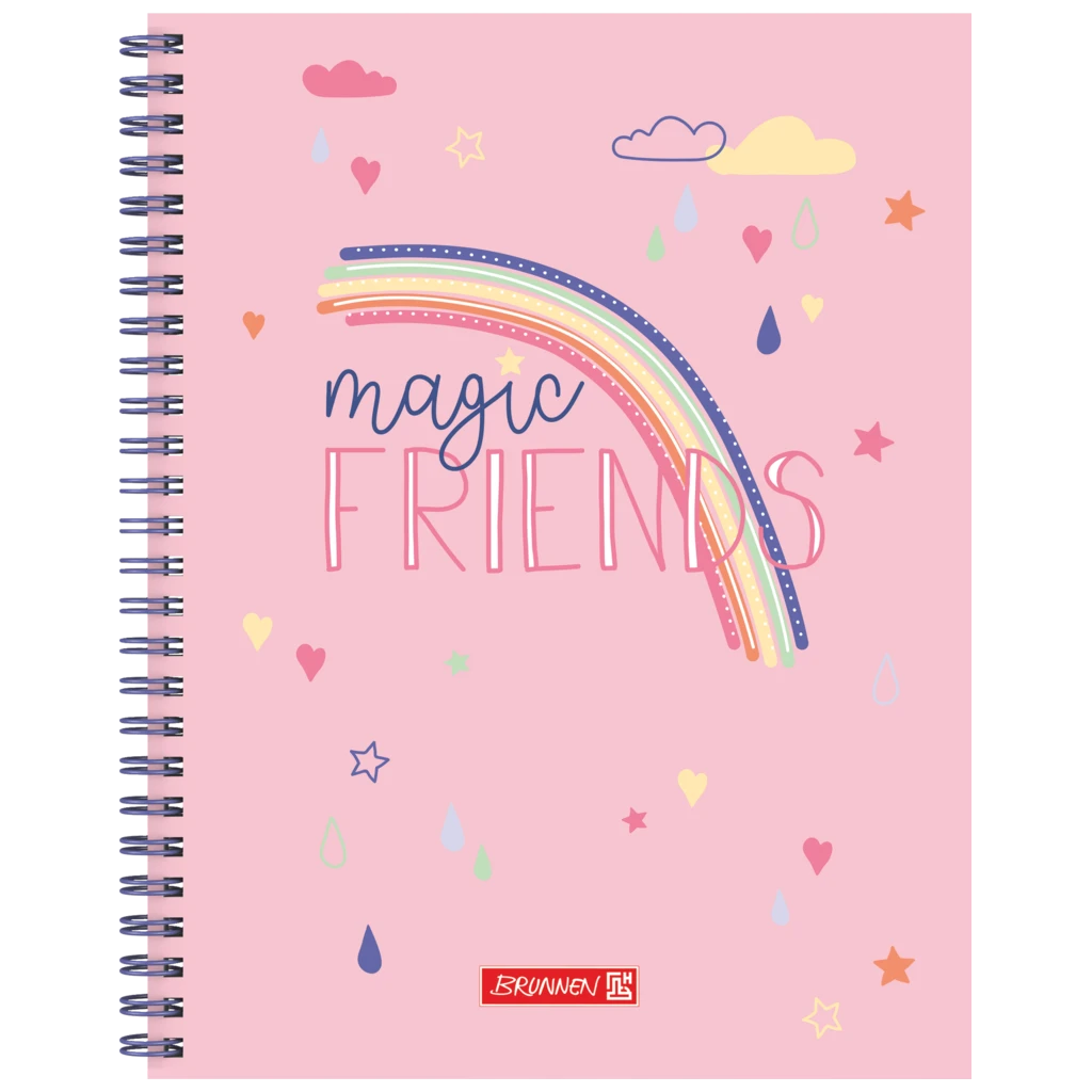 Freundebuch Magic Rainbow | 16,5×20 cm, 80 Seiten, rosa