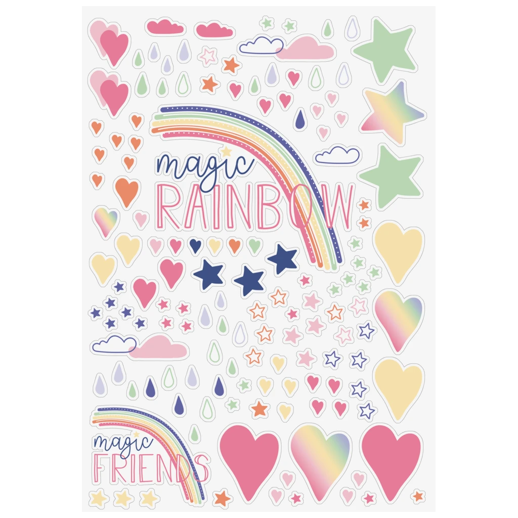 Freundebuch Magic Rainbow | 16,5×20 cm, 80 Seiten, rosa
