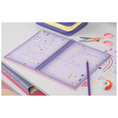 Freundebuch Magic Rainbow | 16,5×20 cm, 80 Seiten, rosa