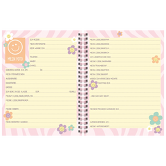 Freundebuch Happy Hippie | 16×21 cm, 80 Seiten, mehrfarbig, pastell