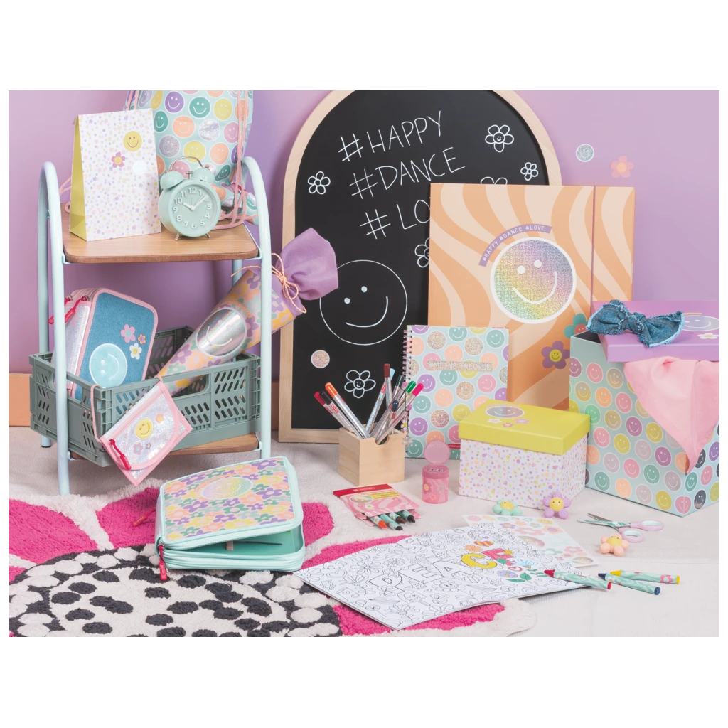 Freundebuch Happy Hippie | 16×21 cm, 80 Seiten, mehrfarbig, pastell