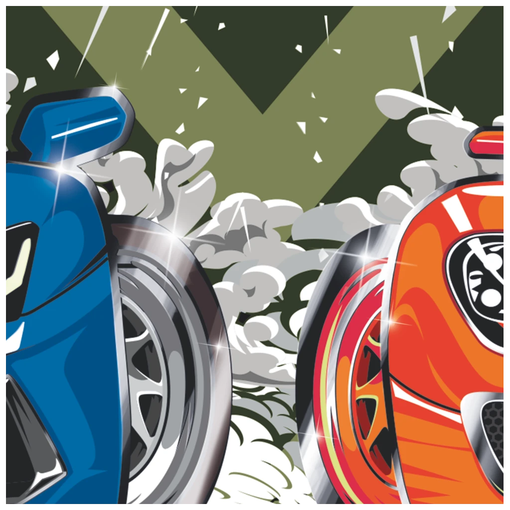 Freundebuch Fast Wheels | 16×21 cm, 80 Seiten, grün/mehrfarbig