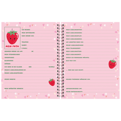 Freundebuch Fruity Love | 16×21 cm, 80 Seiten, rosa/rot