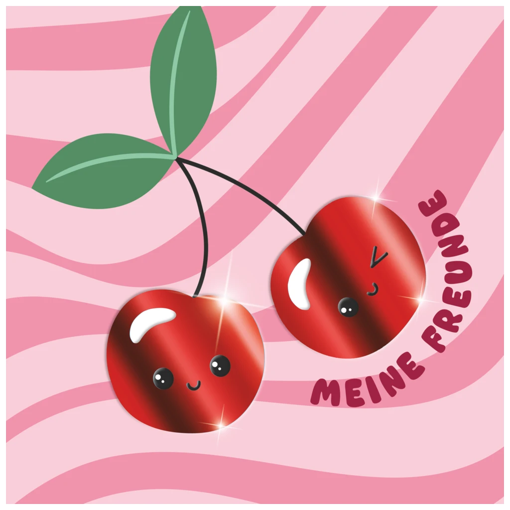 Freundebuch Fruity Love | 16×21 cm, 80 Seiten, rosa/rot