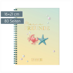 Freundebuch Sunny Ocean | 16×21 cm, 80 Seiten, mehrfarbig, pastell