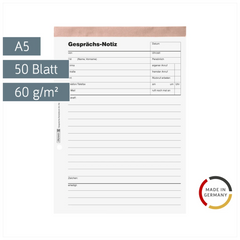 Gesprächsnotizblock gelocht | A5, 50 Blatt