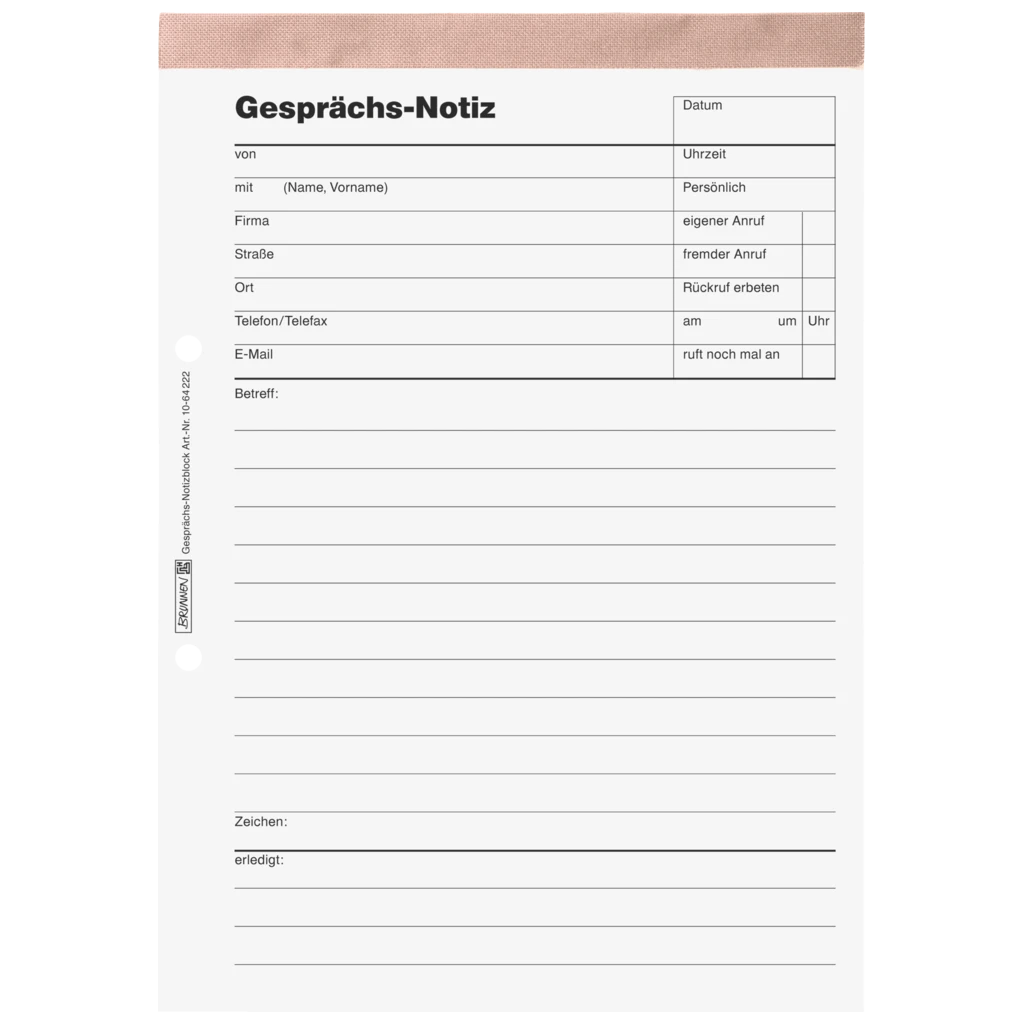 Gesprächsnotizblock gelocht | A5, 50 Blatt