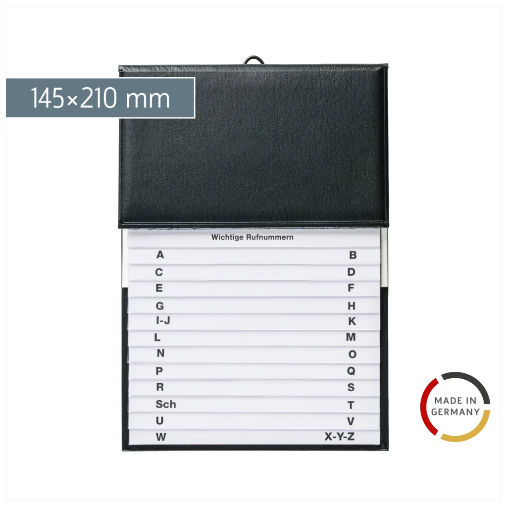 Telefon-Schuppenregister | 145×210 mm, schwarz