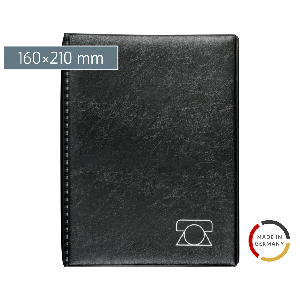 Telefonringbuch | A5, 4-Ring-Reißmechanik, schwarz