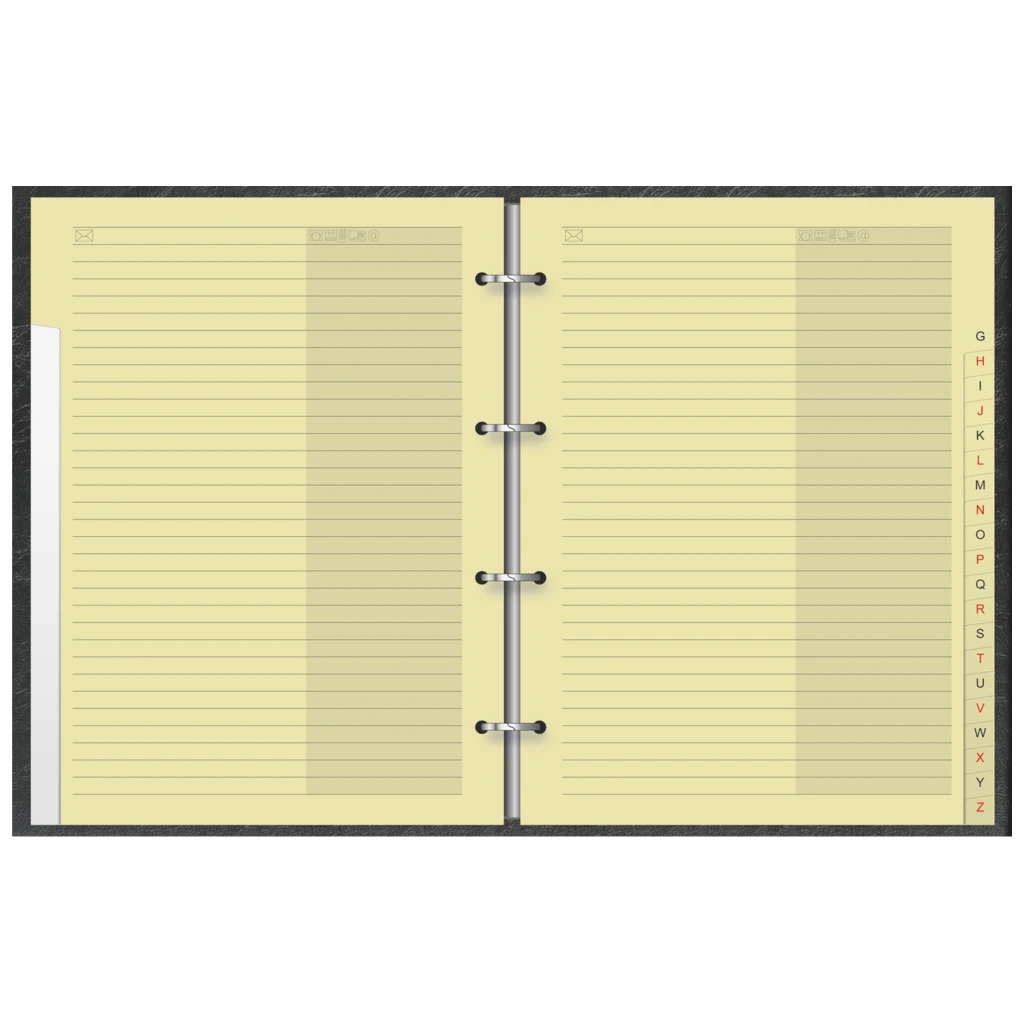 Telefonringbuch | A5, 4-Ring-Reißmechanik, schwarz