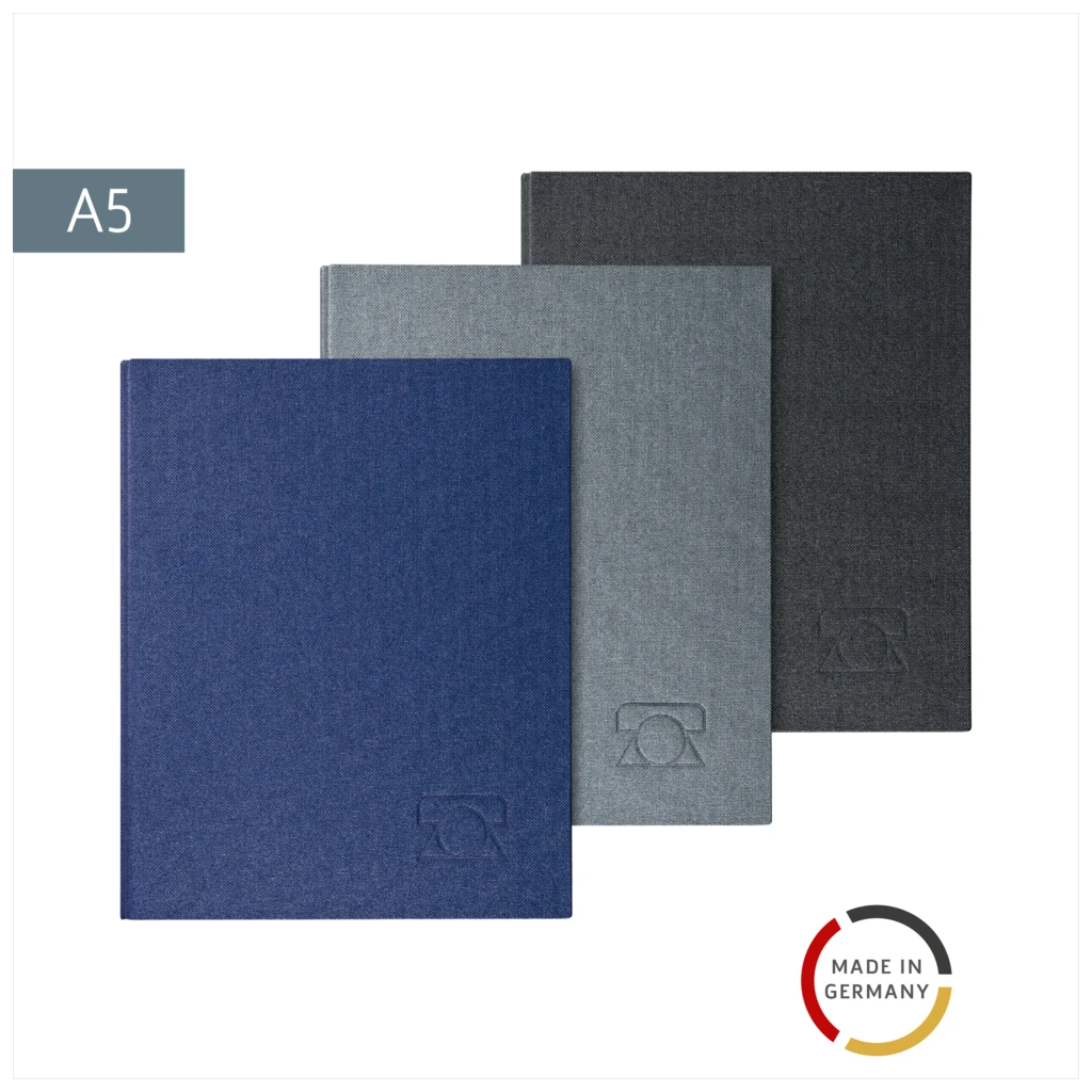 Telefonringbuch „Metallico“ | A5, 4-Ring-Reißmechanik, sortiert