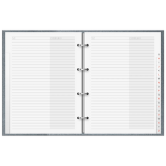 Telefonringbuch „Metallico“ | A5, 4-Ring-Reißmechanik, sortiert