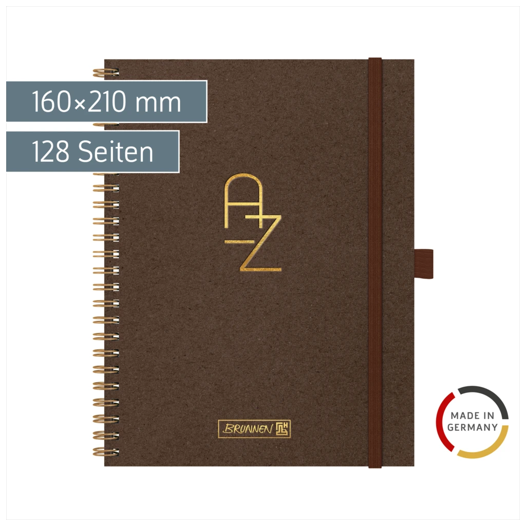 Adressbuch Wire „Spirale“ | A5, 128 Seiten, chocolate