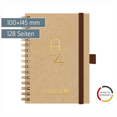 Adressbuch Wire „Spirale“ | A6, 128 Seiten, caramel