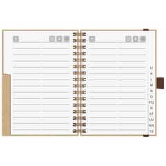 Adressbuch Wire „Spirale“ | A6, 128 Seiten, caramel