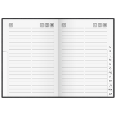 Adressbuch „Virando“ | 100×140 mm, 128 Seiten, schwarz