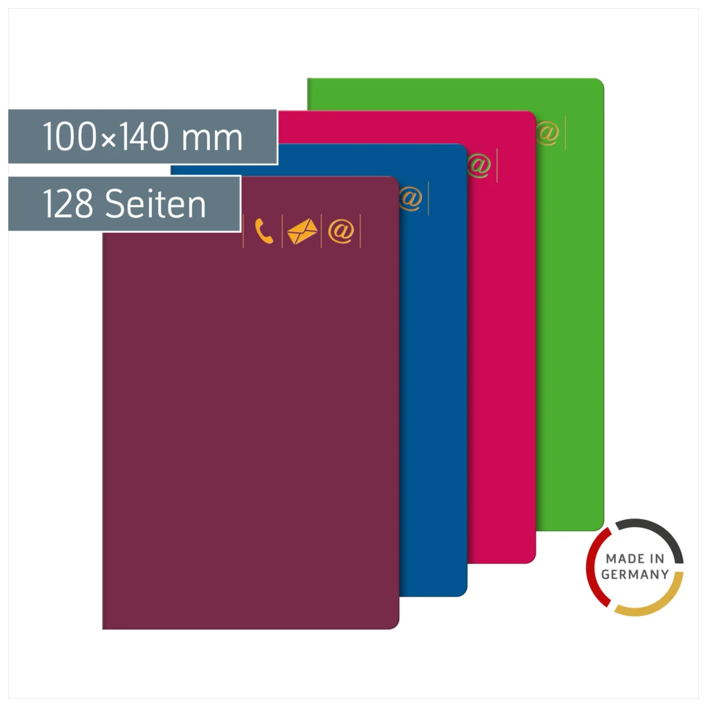 Adressbuch | 100×140 mm, 128 Seiten, sortiert