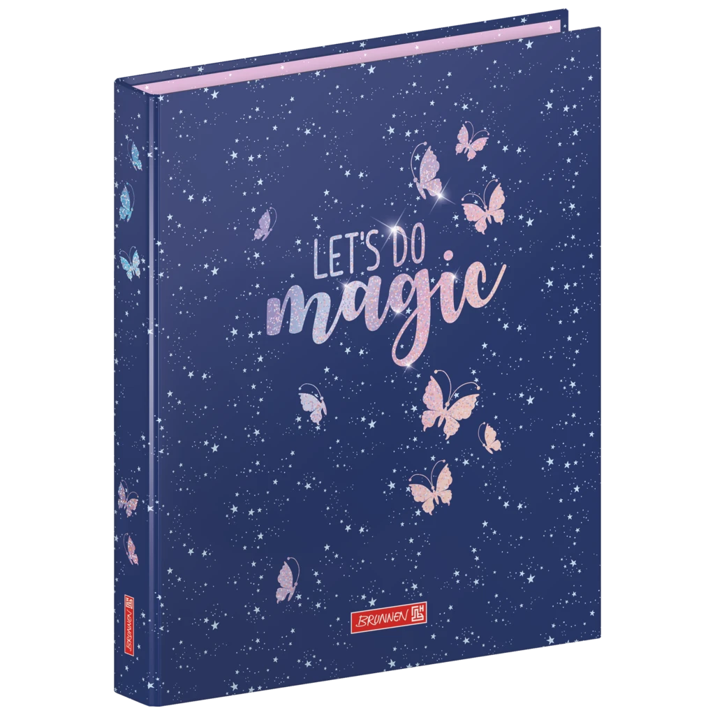 Ringbuch Magic Butterfly | A4, 2 Ringe, Füllhöhe: 20 mm, rosarot/lila