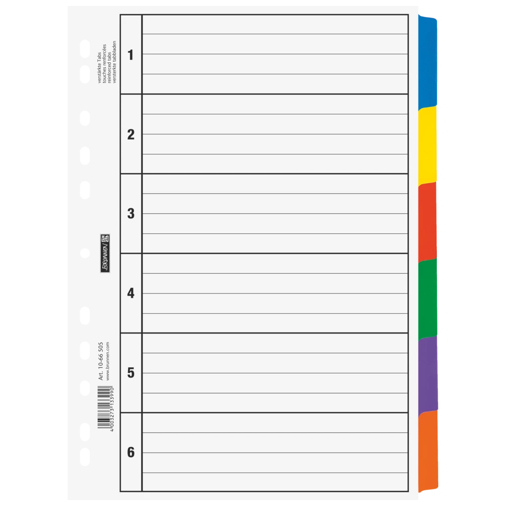 Ringbuchregister | A4, 6 Blatt, weiß