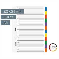 Ringbuchregister | A4, 12 Blatt, weiß