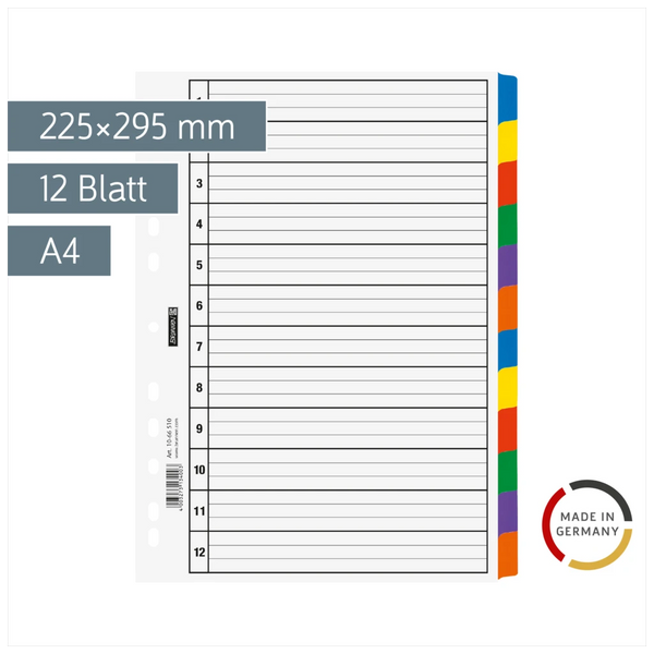 Ringbuchregister | A4, 12 Blatt, weiß