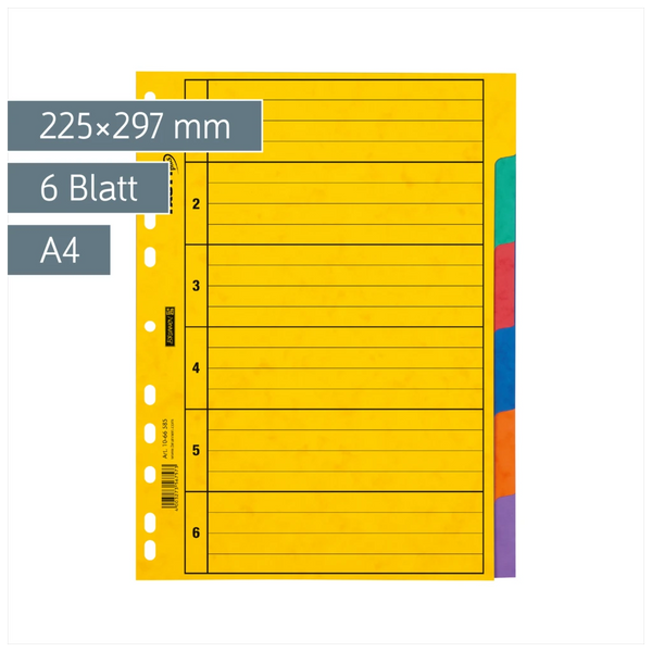 Ringbuchregister FACT!plus | A4, 6 Blatt, gelb