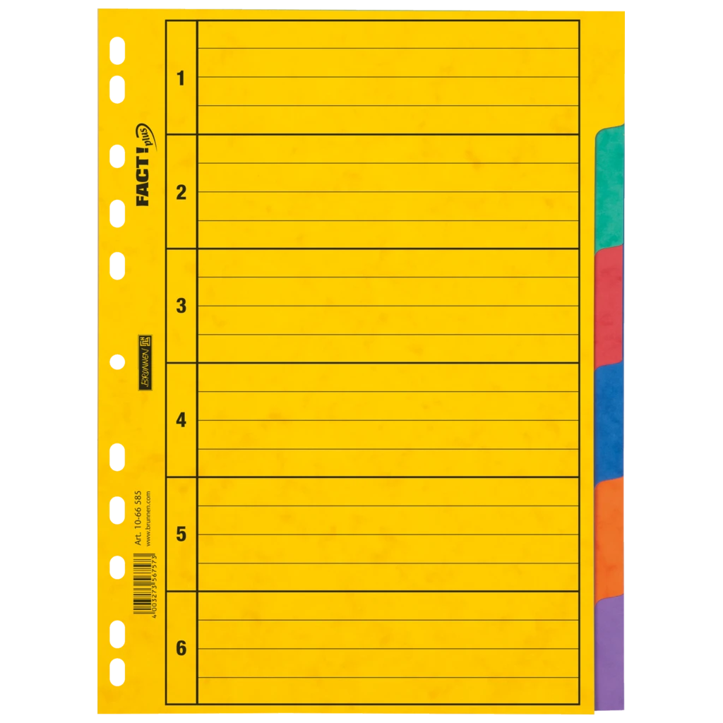 Ringbuchregister FACT!plus | A4, 6 Blatt, gelb