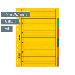 Ringbuchregister FACT!plus | A4, 6 Blatt, gelb
