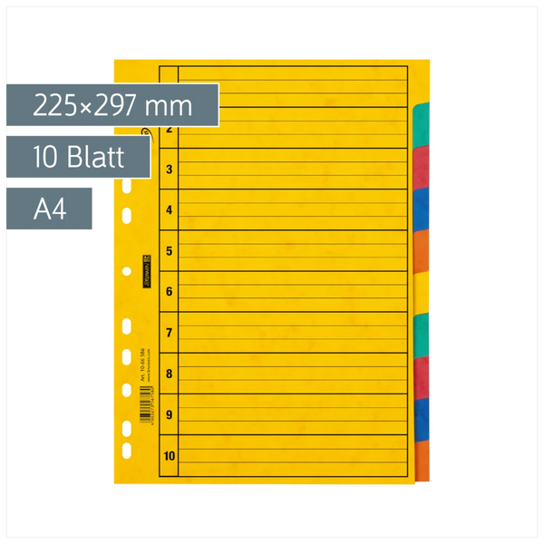 Ringbuchregister FACT!plus | A4, 10 Blatt, gelb