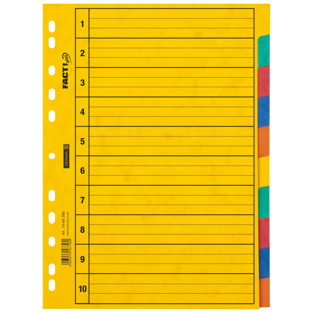 Ringbuchregister FACT!plus | A4, 10 Blatt, gelb