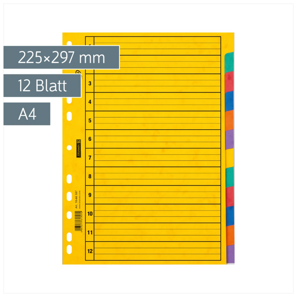 Ringbuchregister FACT!plus | A4, 12 Blatt, gelb