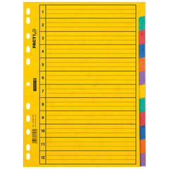 Ringbuchregister FACT!plus | A4, 12 Blatt, gelb