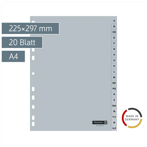 Ringbuchregister | A4, 20 Blatt