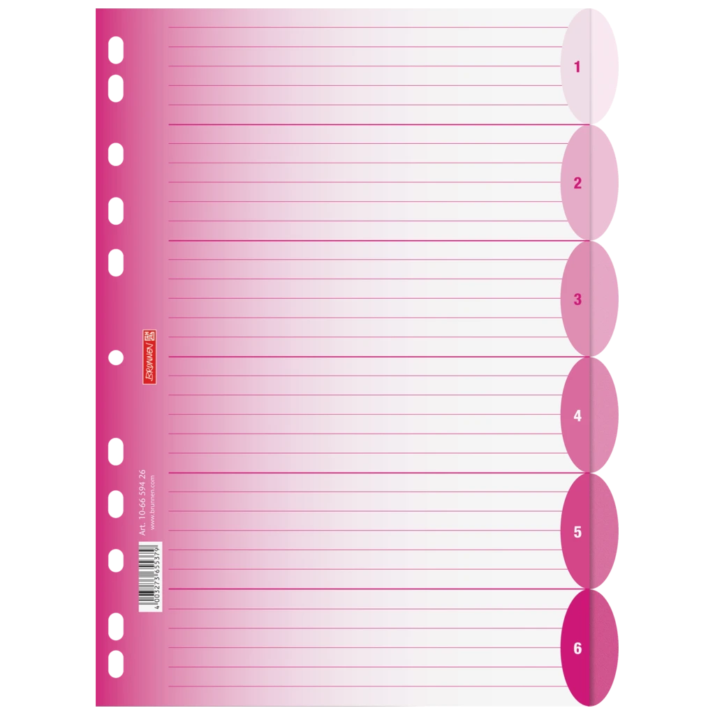 Ringbuchregister Colour Code | A4, 6 Blatt, pink