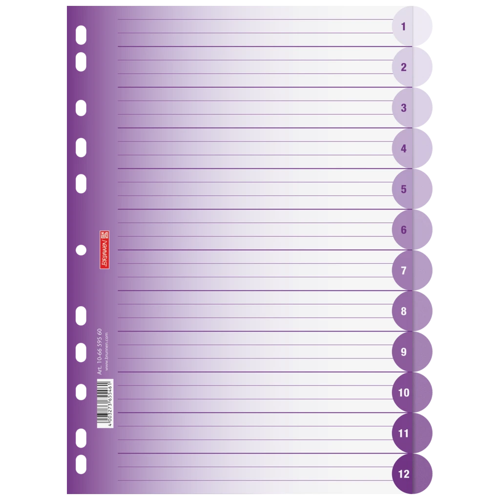 Ringbuchregister Colour Code | A4, 12 Blatt, purple