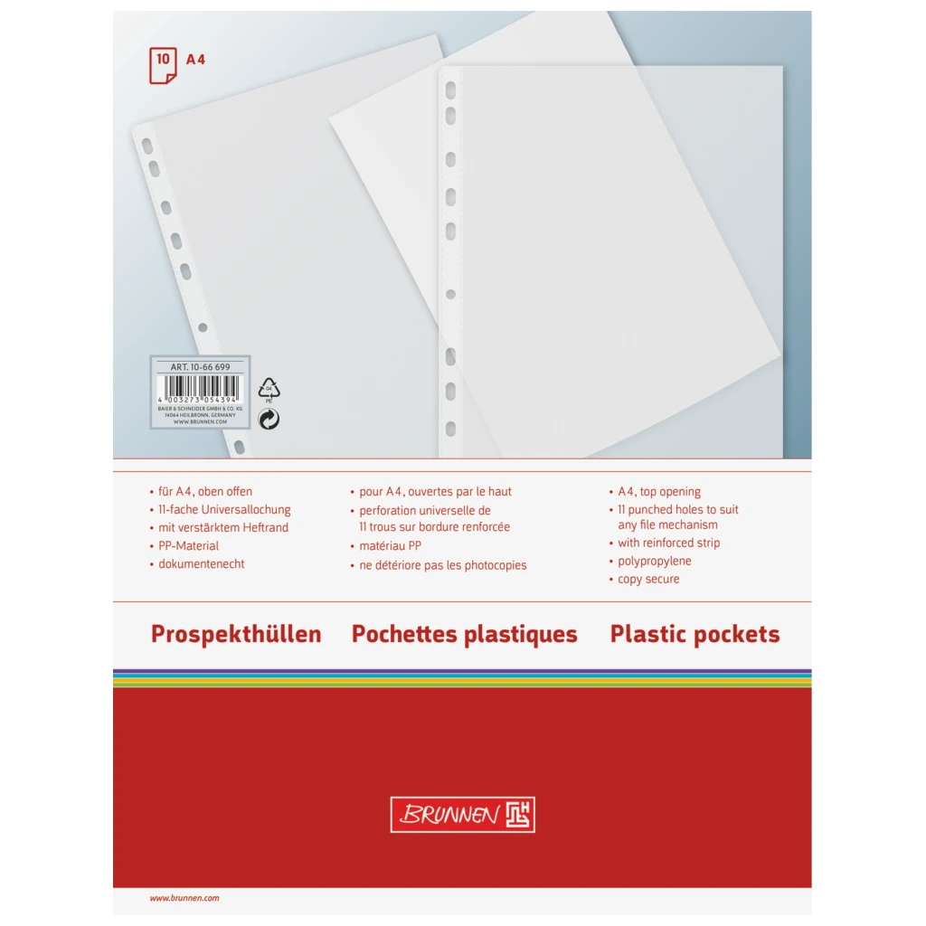 Prospekthüllen | A4, transparent, 10 Stück