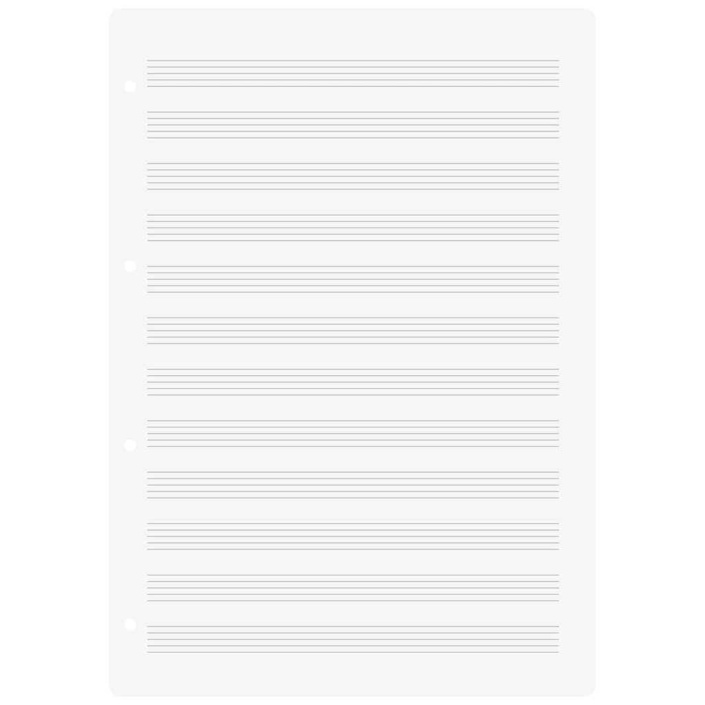 Ringbucheinlagen | A4, Notenlineatur 12-linig, weiß, 20 Blatt
