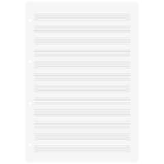 Ringbucheinlagen | A4, Notenlineatur 12-linig, weiß, 20 Blatt
