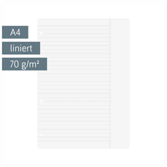 Ringbucheinlagen | A4, liniert mit Rand, weiß, 50 Blatt
