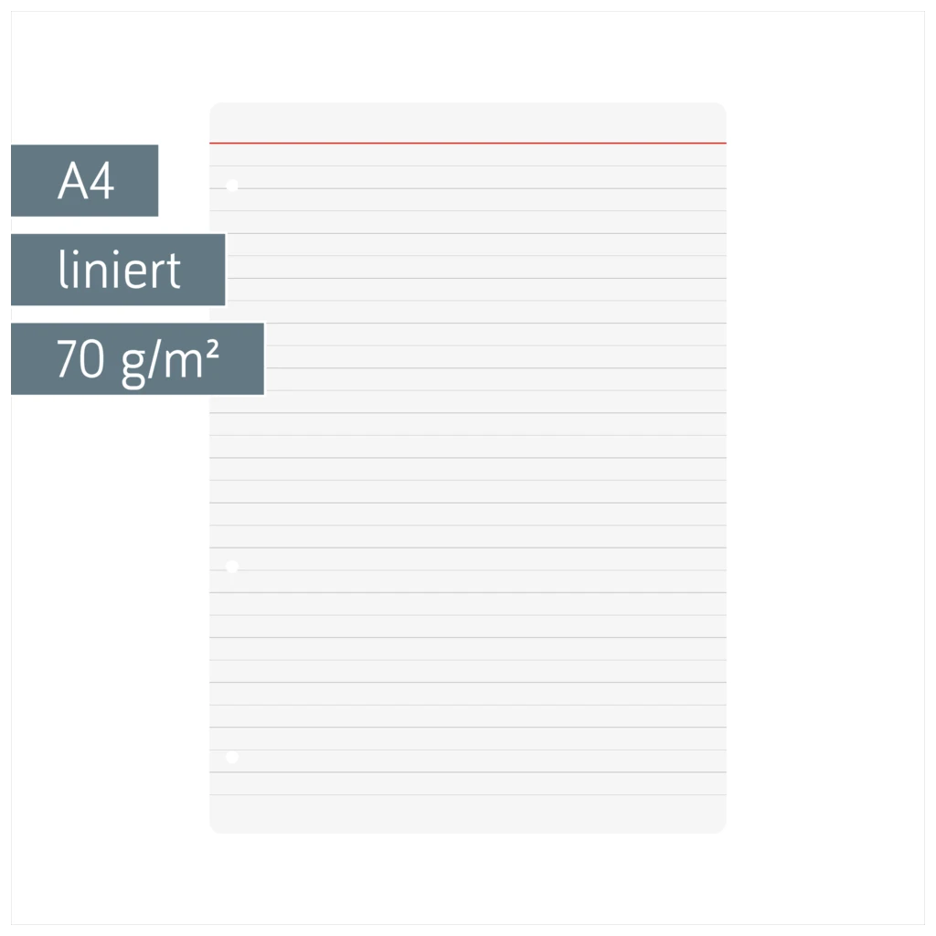 Ringbucheinlagen | A4, liniert, weiß, 100 Blatt