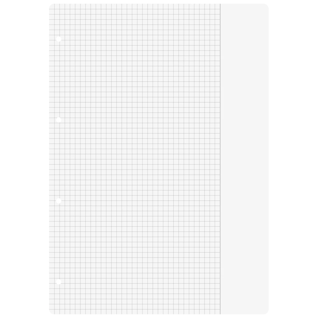 Ringbucheinlagen | A4, 5 mm kariert mit Rand, weiß, 100 Blatt