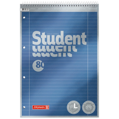 Collegeblock Premium Student Spirale oben | A4, Lineatur 27, 80 Blatt, blau