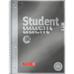 Collegeblock Premium Student „Protokoll“, A4, 80 Blatt / 160 Seiten, kariert, anthrazit