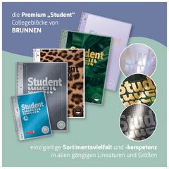 Collegeblock Premium Student „Vokabeln“ | A4, Lineatur 53, 50 Blatt, gelb